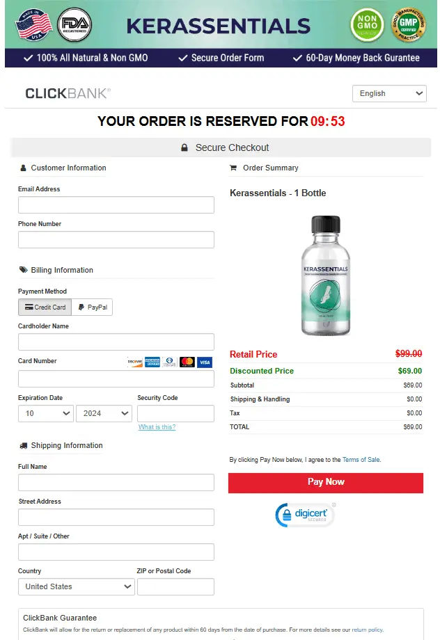 Kerassentials Order Form